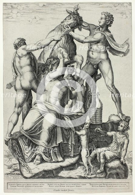 The Farnese Bull with Dirce, Zethus and Amphion, 1581. Creator: Diana Mantuana.