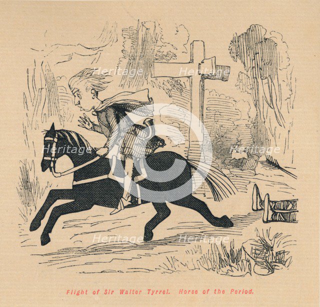 'Flight of Sir Walter Tyrrel. Horse of the Period', c1860, (c1860). Artist: John Leech.