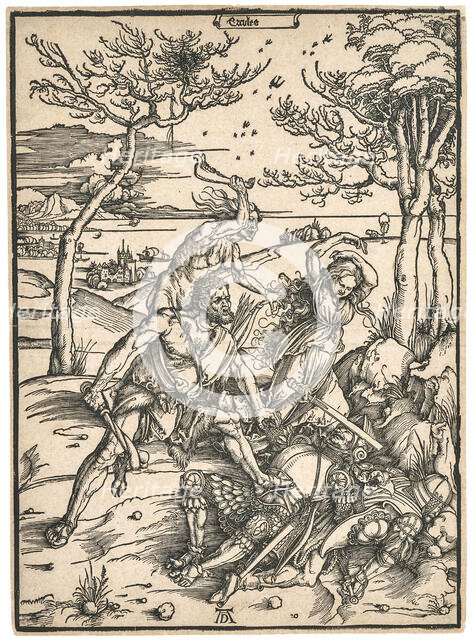 Hercules (Hercules kills the molannids Hercules and Cacus), c1496. Creator: Dürer; Albrecht (1471-1528).