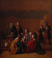 Valdemar the Great is linked in Absalon's mother's house, where he has sought refuge..., 1821-1840. Creator: Peter Raadsig.