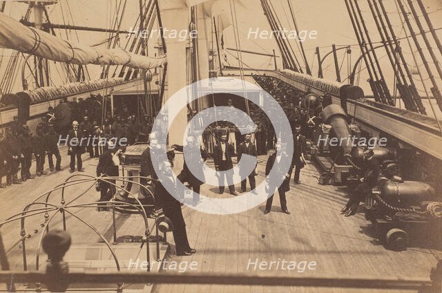 Deck of U.S. Ship Vermont, ca. 1863. Creator: Henry P. Moore.