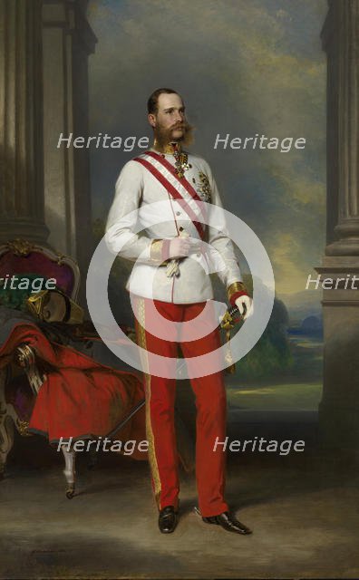 Portrait of Franz Joseph I of Austria, 1865. Creator: Winterhalter, Franz Xavier (1805-1873).