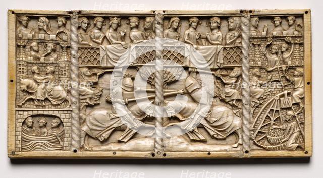 Panel from a Casket with Scenes from Courtly Romances, c. 1330-1350 or later. Creator: Unknown.