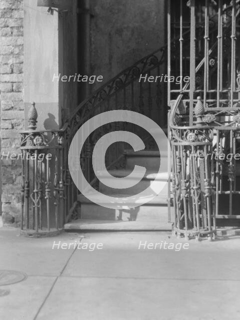 Victor David House (Le Petit Salon) entrance stairway, 620 St. Peter Street, New Orleans, c1920-1926 Creator: Arnold Genthe.