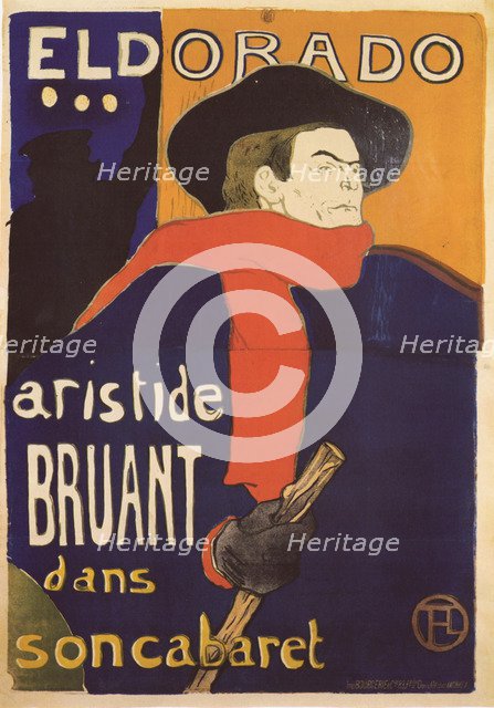 Eldorado, Aristide Bruant (Poster), 1892. Artist: Toulouse-Lautrec, Henri, de (1864-1901)