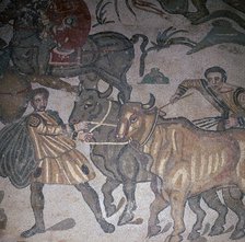 Roman mosaic of ploughing, 3rd century. Artist: Unknown