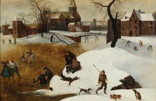 Winter landscape with skaters. Creator: Grimmer, Abel (1570-1619).