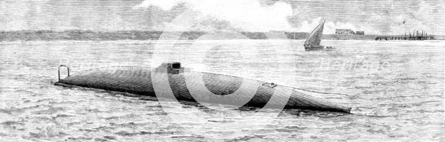 The new Spanish submarine torpedo-vessel, El Peral, at Cadiz: the Peral after she was launched, 1890 Creator: Unknown.
