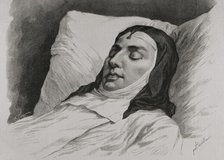 María de las Mercedes of Orleans in her mortuary bed, 1878.  Creator: Arturo Carretero y Sánchez.