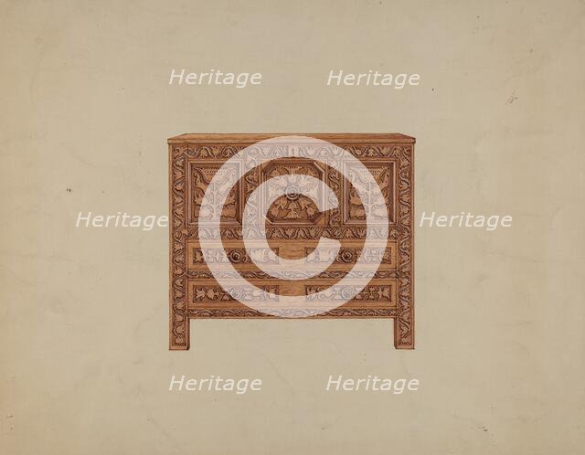 A Connecticut-type Hadley Chest, c. 1936. Creator: Martin Partyka.