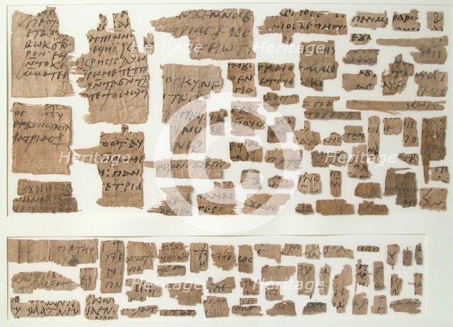 Papyri Fragments, Coptic, 7th century. Creator: Unknown.