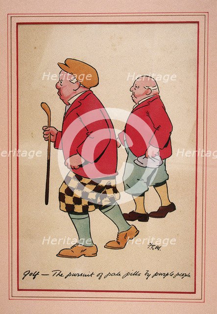 Watercolour cartoon, British, 1928. Artist: Unknown