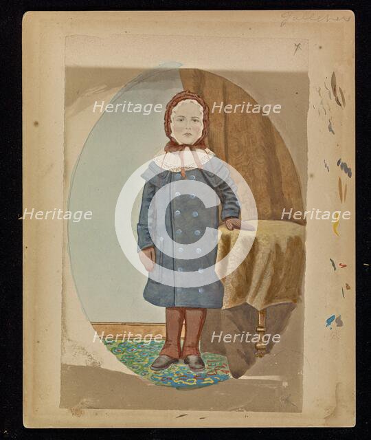 Portrait of child in winter coat, about 1850-1860. Creator: Unknown.