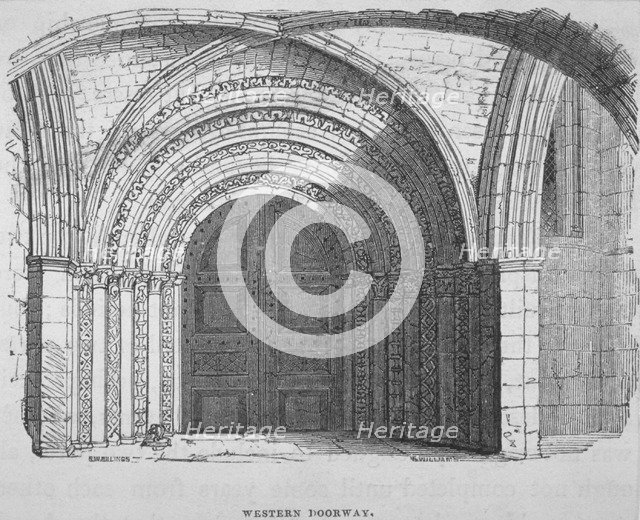 West entrance of Temple Church, City of London, 1835. Artist: Samuel Williams