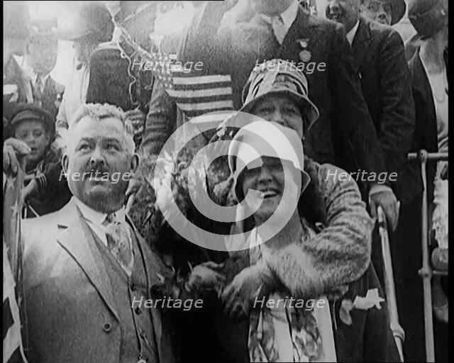 Gertrude Ederle, the First Woman to Swim the Channel, Arriving in New York City, 1926. Creator: British Pathe Ltd.