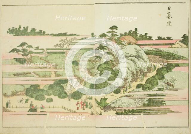 Nippori, from the illustrated book "Picture Book of Amusements of the East..., Japan, c. 1802. Creator: Hokusai.