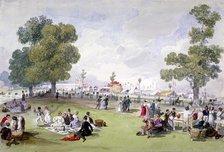 Coronation fair in Hyde Park, Westminster, London, June 28, 1838. Artist: Anon