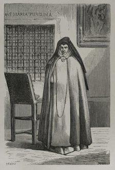Sor Patrocinio, so-called also known as "the nun of the wounds" (1811-1891), Spanish nun..., 1879. Creators: Tomas Padro Pedret, Jose Gomez.