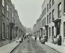 People in the street, Albury Street, Deptford, London, 1911. Artist: Unknown.