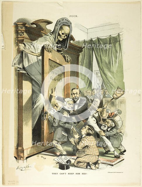 They Can't Keep Him Hid, from Puck, n.d. Creator: Louis Dalrymple.