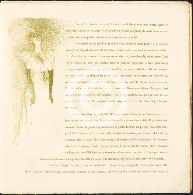 Yvette Guilbert, 1894. Creator: Henri de Toulouse-Lautrec.