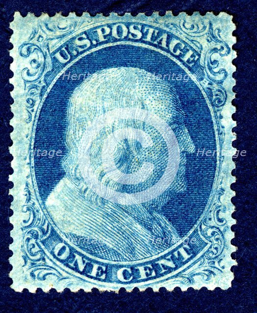 1c Franklin type II single, 1857. Creator: Toppan, Carpenter & Company.