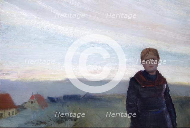 The little Gaihede Girl, probably 1888. Creator: Christian Krohg.