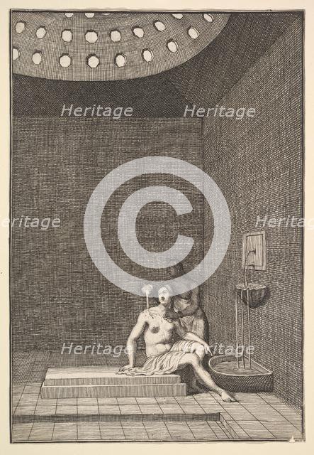 A Turkish Bath (Aubry de La Mottraye's "Travels throughout Europe, Asia and into Part o..., 1723-24. Creator: William Hogarth.