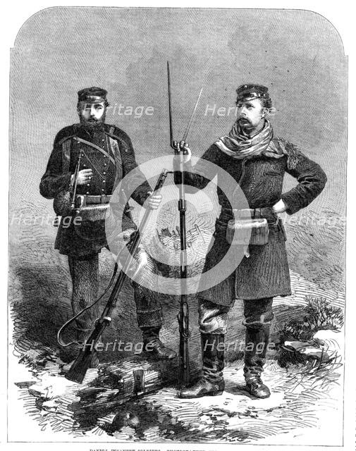 Danish infantry soldiers - photographed from the life, 1864. Creator: Unknown.