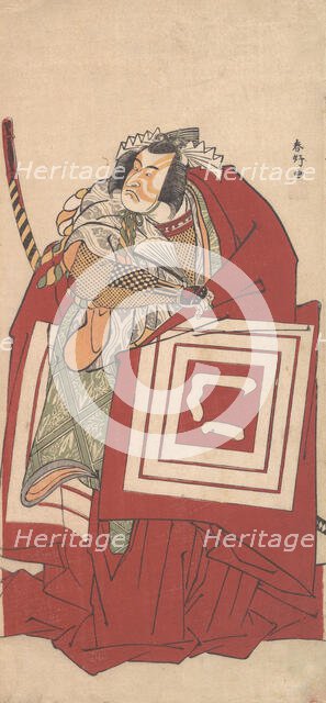Kabuki Actor Ichikawa Monnosuke II as Shinozuka in a Shibaraku..., 11th month, 1790. Creator: Katsukawa Shunko.