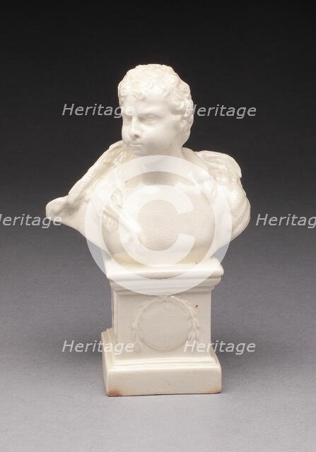 Bust of a Man Draped with a Swan, Yorkshire, 1780/90. Creator: Leeds Pottery.