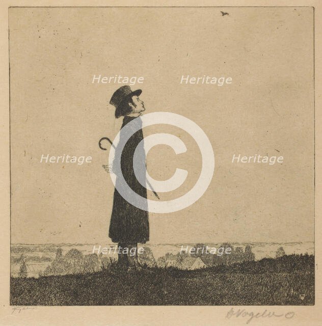 The Lark (self-portrait), 1899. Creator: Vogeler, Heinrich (1872-1942).