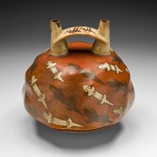 Double-Spouted Vessel Depicting Lizards, 180 B.C./A.D. 500. Creator: Unknown.