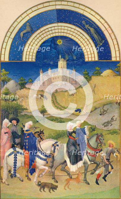 August - the Château d'Étampes, 15th century, (1939). Creator: Jean Limbourg.