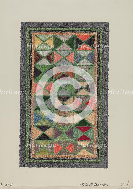 Hooked Rug, c. 1936. Creator: Ruth M. Barnes.
