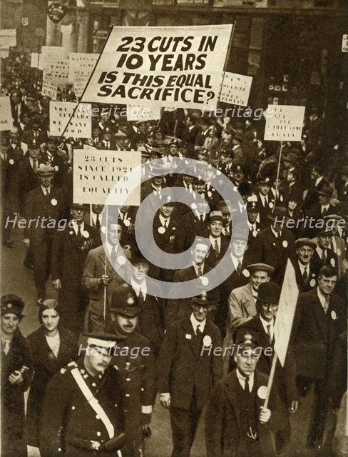 Civil servants protesting against salary cuts, London, October 1931, (1935).  Creator: Unknown.