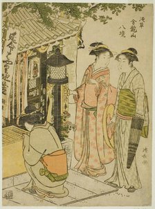 Visiting the Shrine of Enmei Jizo, from the series "Eight Precincts of Kinryuzan Temple in..., c1782 Creator: Torii Kiyonaga.