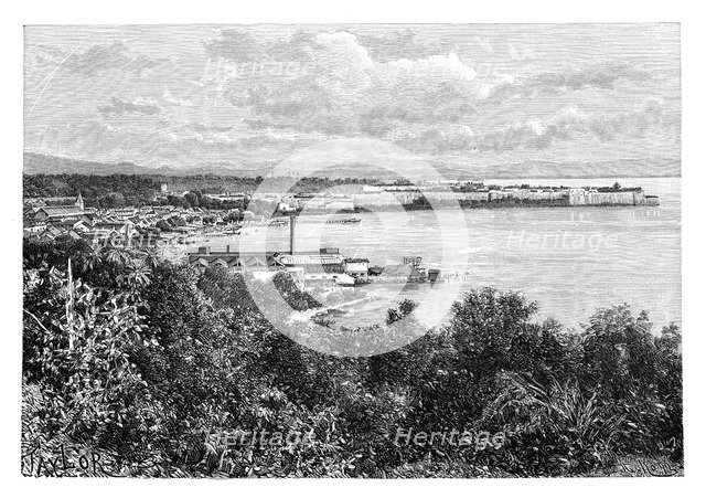 General view of Fort-De-France, Martinique, c1890.Artist: A Kohl