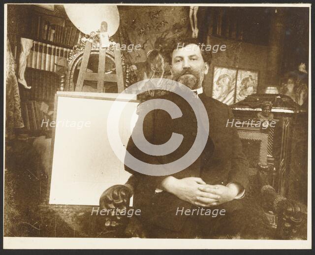 Self-Portrait of Alphonse-Marie Mucha, negative about 1900; print about 1980. Creator: Alphonse Mucha.