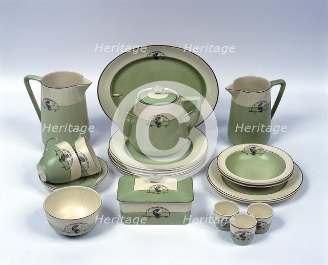 A caravan crockery set, c1934-c1939. Artist: Unknown