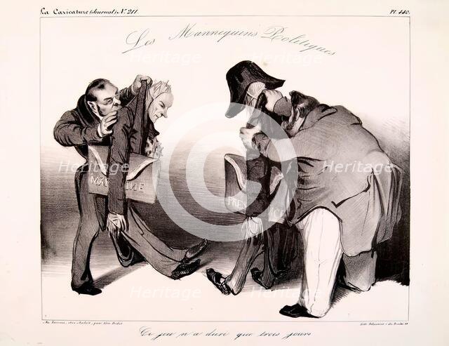 Les Mannequins Politiques. Ce jeu n'a duré que trois jours, 1834. Creator: Honore Daumier.
