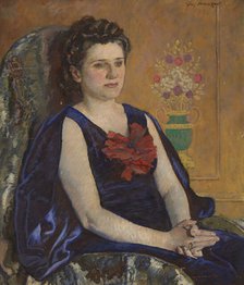 Portrait of Halina Zadeckka, between 1940-1945. Creator: Jozef Mehoffer.