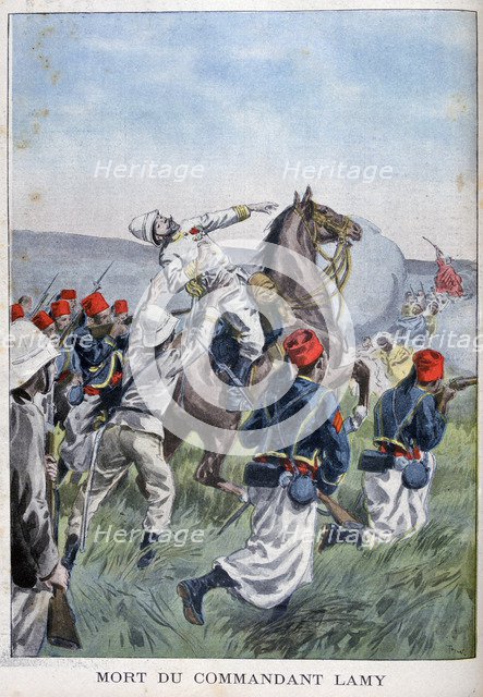 The death of commandant Lamy, Battle of Kousséri, 22nd April 1900.  Artist: Oswaldo Tofani