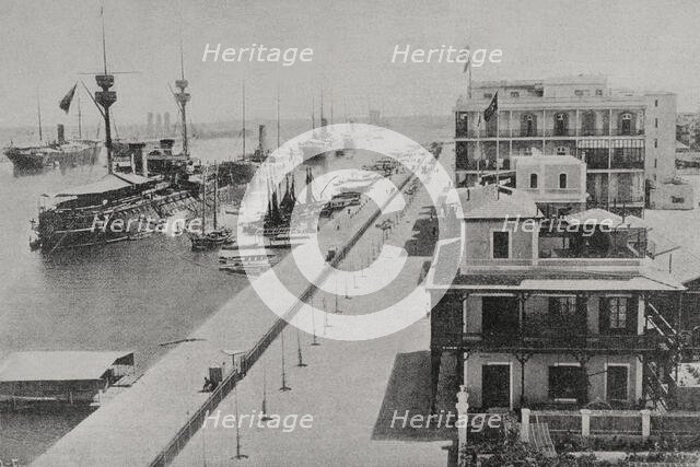 The squadron of Admiral Manuel de la Cámara in Port-Said, 1898. Creator: Unknown.