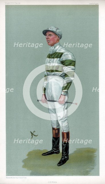 John Evelyn Watts, British jockey, 1903.Artist: Ao