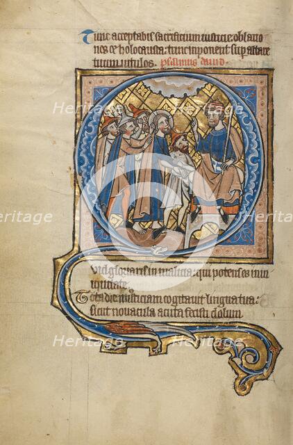Initial Q: Christ before Pilate; Psalter, mid-1200s. Creator: Unknown.