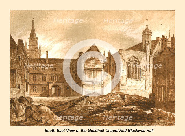South East View Guildhall Chapel and Blackwell Hall, 1886. Artist: Unknown.