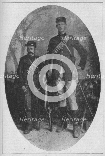 'The Smallest Man and the Biggest Man in the Boer Army', 1902. Artist: Unknown.