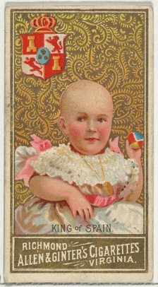 King of Spain, from World's Sovereigns series (N34) for Allen & Ginter Cigarettes, 1889., 1889. Creator: Allen & Ginter.