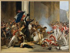 Capture of the Louvre, July 29, 1830; massacre of the Swiss guards, c1832. Creator: Jean Louis Bezard.